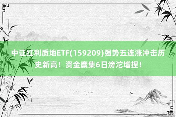 中证红利质地ETF(159209)强势五连涨冲击历史新高！资金麇集6日滂沱增捏！